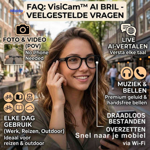 VisiCam AI Bril faq ai vertalen foto video dagelijks gebruik www.middo.nl