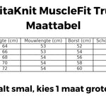 Maattabel voor Vitaknit MuscleFit Trui, alle gangbare maten beschikbaar
