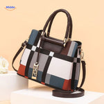 VivaLuxe Tote handtas met combinaat van kleuren en bont sieraad www.middo.nl