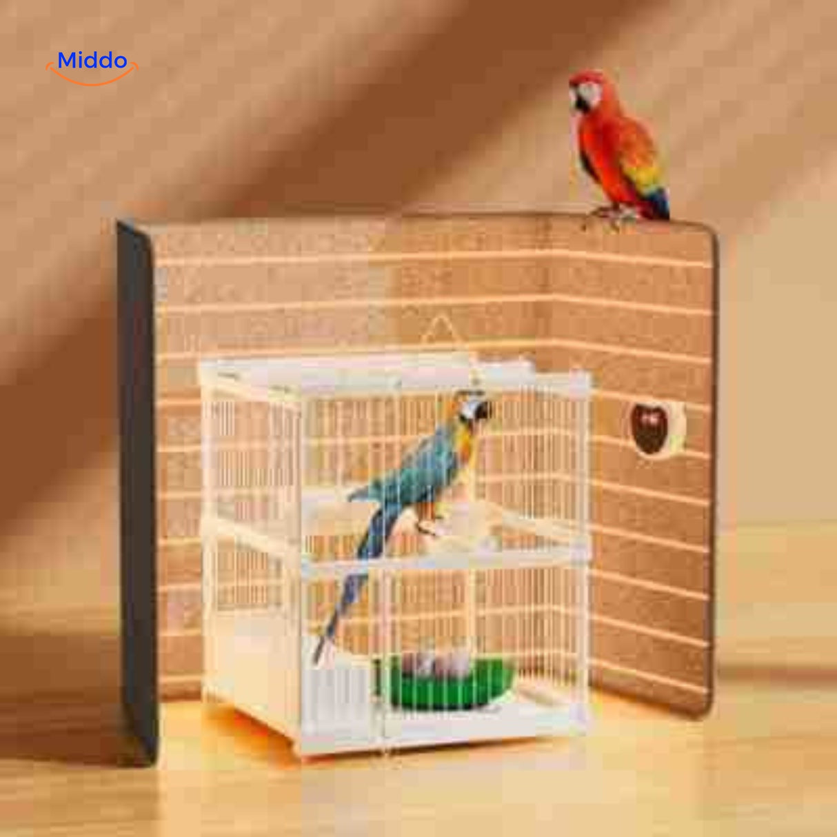 Warmilo Voetverwarmer verwarmde voetverwarmer bij vogelkooi www.middo.nl