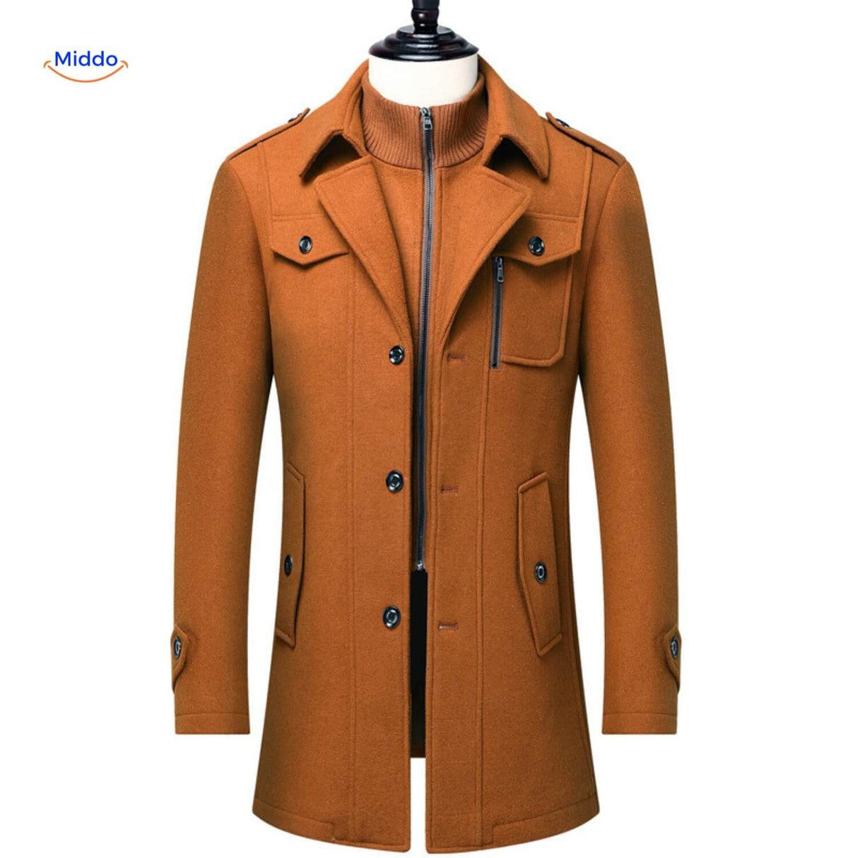 WoolGuard™ Winterjas | Wolmix, dubbele kraag & Britse erfgoedstijl