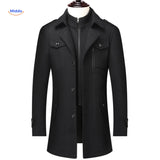 WoolGuard™ Winterjas | Wolmix, dubbele kraag & Britse erfgoedstijl