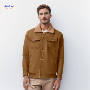 WinterFlex Herenjas camel met bruine kraag www.middo.nl