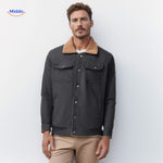 WinterFlex Herenjas donkergrijs met bruine kraag www.middo.nl