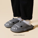 WintersSharkies zwarte sloffen met antislipzool