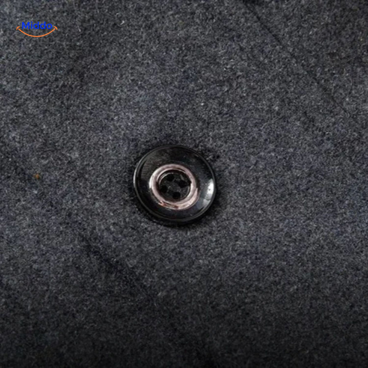 WoolGuard Dubbele Kraag Knoopdetail Grijze Jas