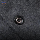 WoolGuard Dubbele Kraag Knoopdetail Grijze Jas