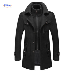 WoolGuard™ Winterjas | Wolmix, dubbele kraag & Britse erfgoedstijl