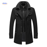 WoolGuard Dubbele Kraag Zwarte Winterjas