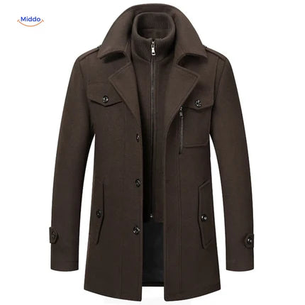 WoolGuard™ Peaky Blinders Winterjas | Luxe Dubbele Kraag Trenchcoat voor Heren