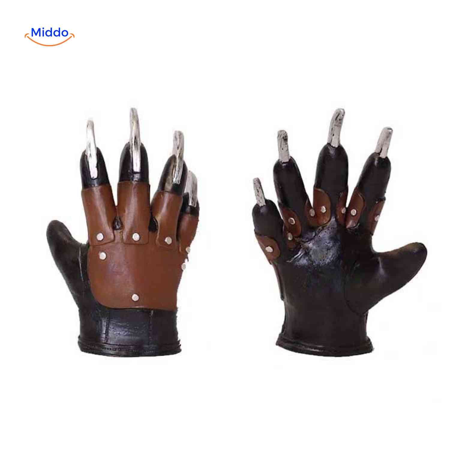 Zombiora Masker klauwhandschoenen verschillende perspectieven www.middo.nl