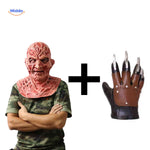 Zombiora Masker verbrand gezichtsmasker met hand met klauwen www.middo.nl