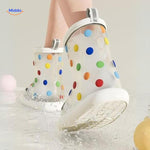 Zureto Shark Regenlaarzen laarzen in water splashes met gekleurde stippen middo.n