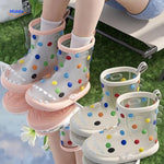 Zureto Shark Regenlaarzen laarzen op buiten terrein met stippen middo.nl