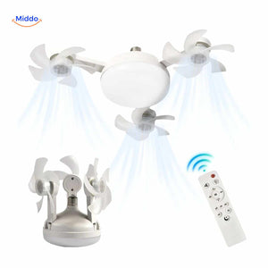 aeroglow ventilatorlamp ledlamp met inklapbare ventilatoren en remote www.middo.nl