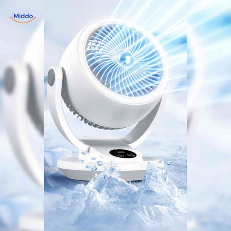 airstream ventilator ijsblauwe koelventilator met krachtige windstroom www.middo.nl