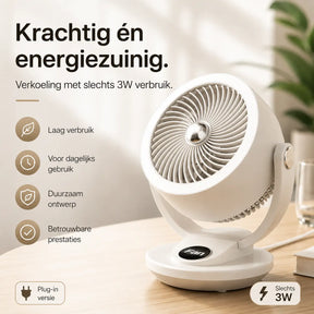 Airstream ventilator van Middo met krachtige wind en fluisterstil comfort voor bureau slaapkamer en woonkamer