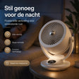 Airstream ventilator van Middo op nachtkastje voor stille verkoeling tijdens het slapen
