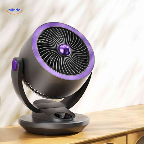 airstream ventilator zwarte ventilator met touch bediening en paars accent www.middo.nl