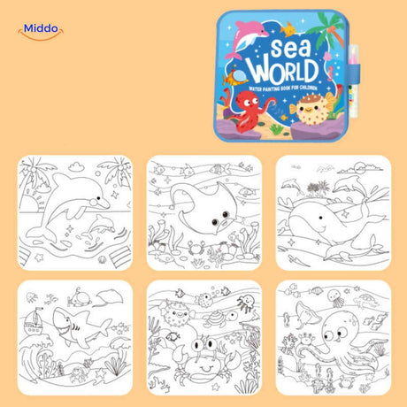 aquaDoodle boek zeewereld water verfboek kinderen zeedieren kleurpret www.middo.nl