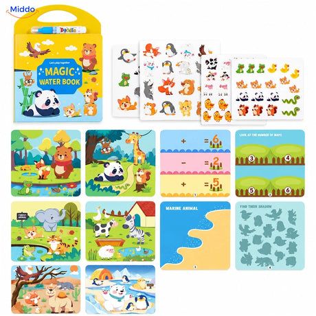 AquaDraw Dieren – waterkleurboek met activiteiten en stickers