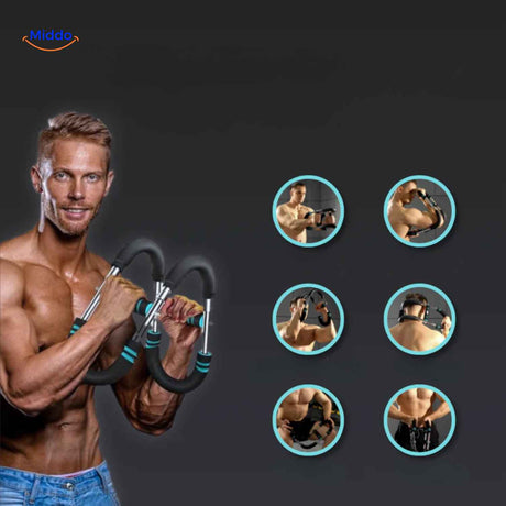 armflex trainer meerdere oefeningen met armtrainer voor volledig bovenlichaam www.middo.nl