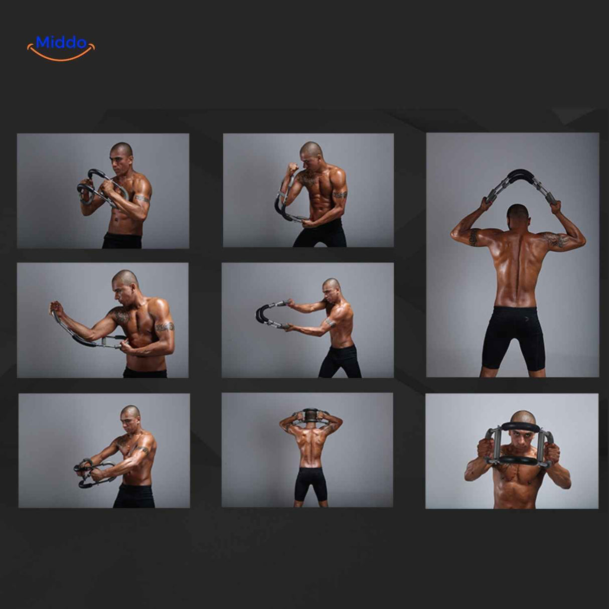 armflex trainer meerdere trainingshoudingen voor armkracht en schouders www.middo.nl