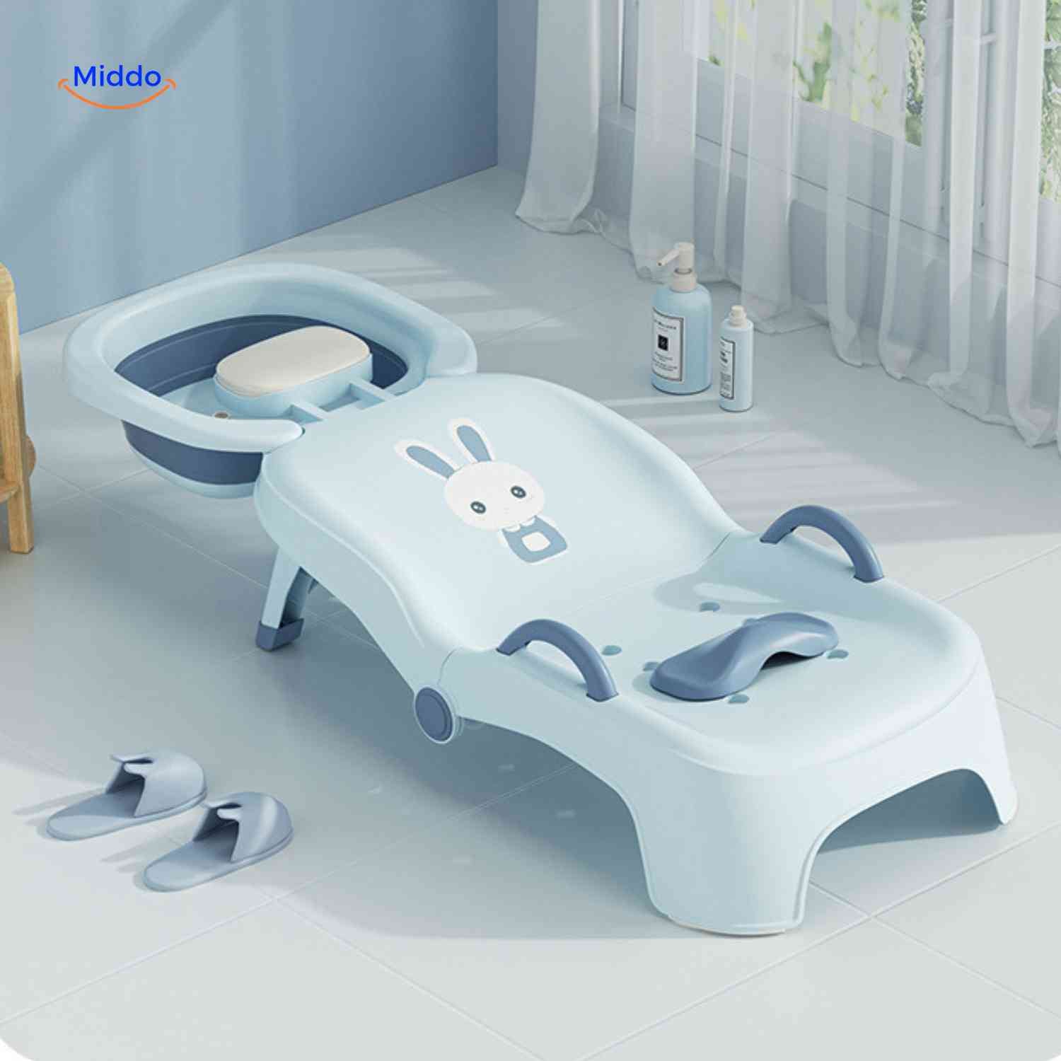 babysEase stoel baby badzitje met kom blauw ontwerp www.middo.nl