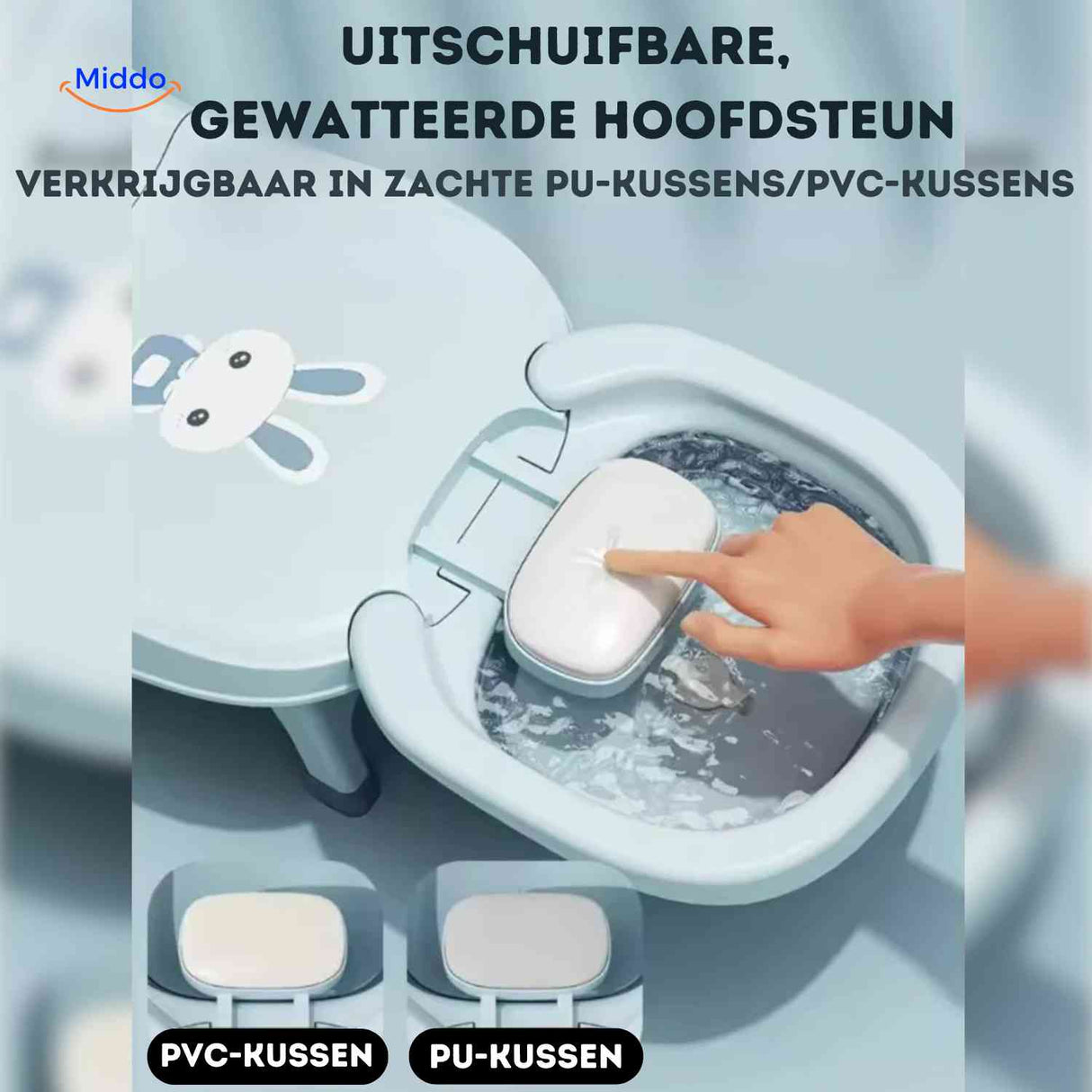 babysEase stoel uittrekbare hoofdsteun met pu en pvc kussen www.middo.nl