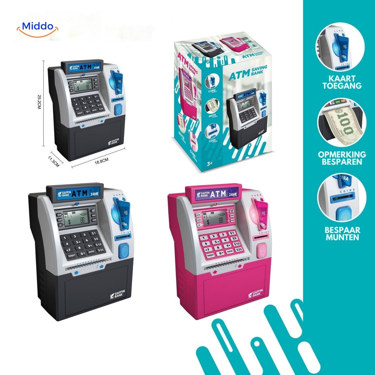 Bankomat™ Spaarautomaat | Automatisch, pincode en ruime capaciteit