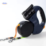 blauwe intrekbare lijn met dubbele bevestiging wit