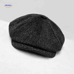 blinderstyle cap antraciet houndstooth wollen pet www.middo.nl