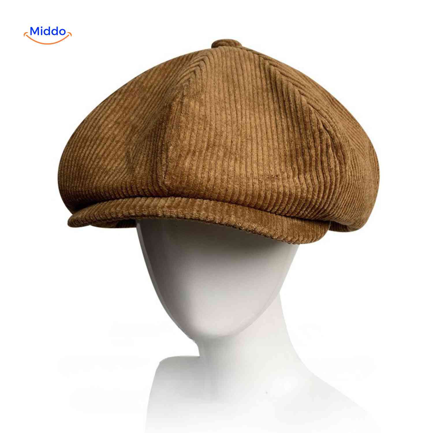 blinderstyle cap bruin corduroy pet www.middo.nl