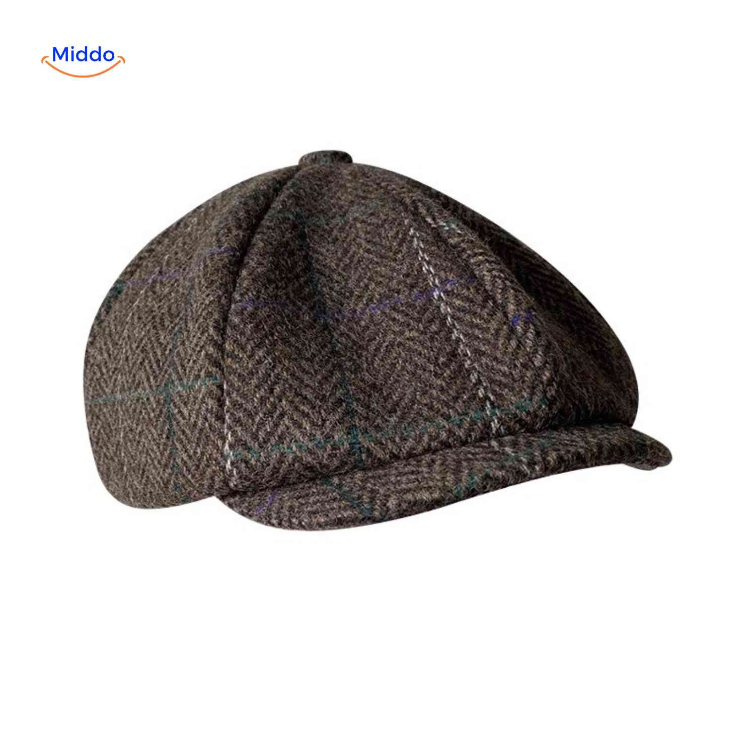 blinderstyle cap bruin ruit wollen pet www.middo.nl