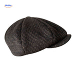 blinderstyle cap donkerbruin ruit wollen pet www.middo.nl