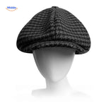 blinderstyle cap donkergrijs houndstooth wollen pet www.middo.nl