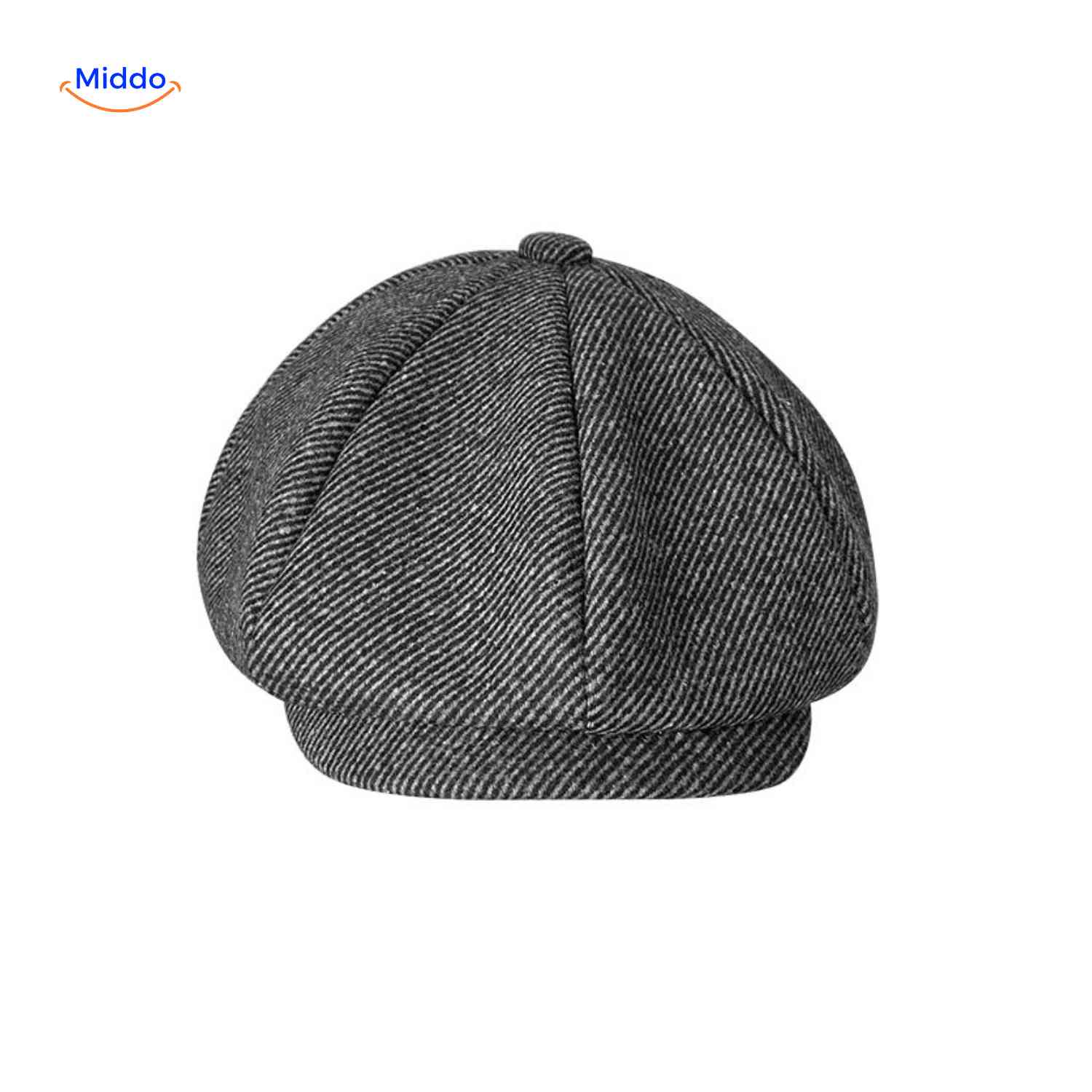 blinderstyle cap donkergrijs visgraat wollen pet www.middo.nl