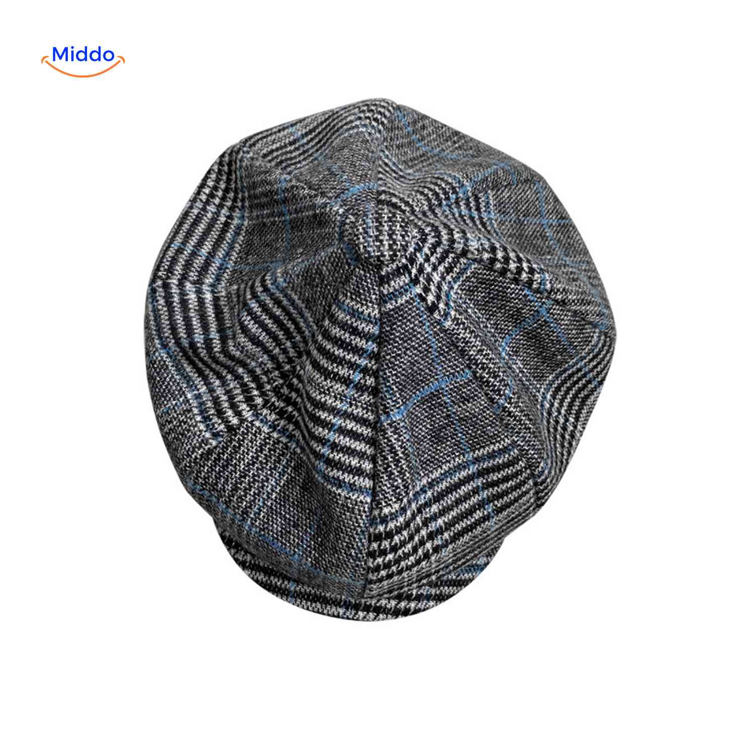 blinderstyle cap grijs blauw ruit wollen pet www.middo.nl