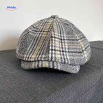 blinderstyle cap grijs geel ruit wollen pet www.middo.nl