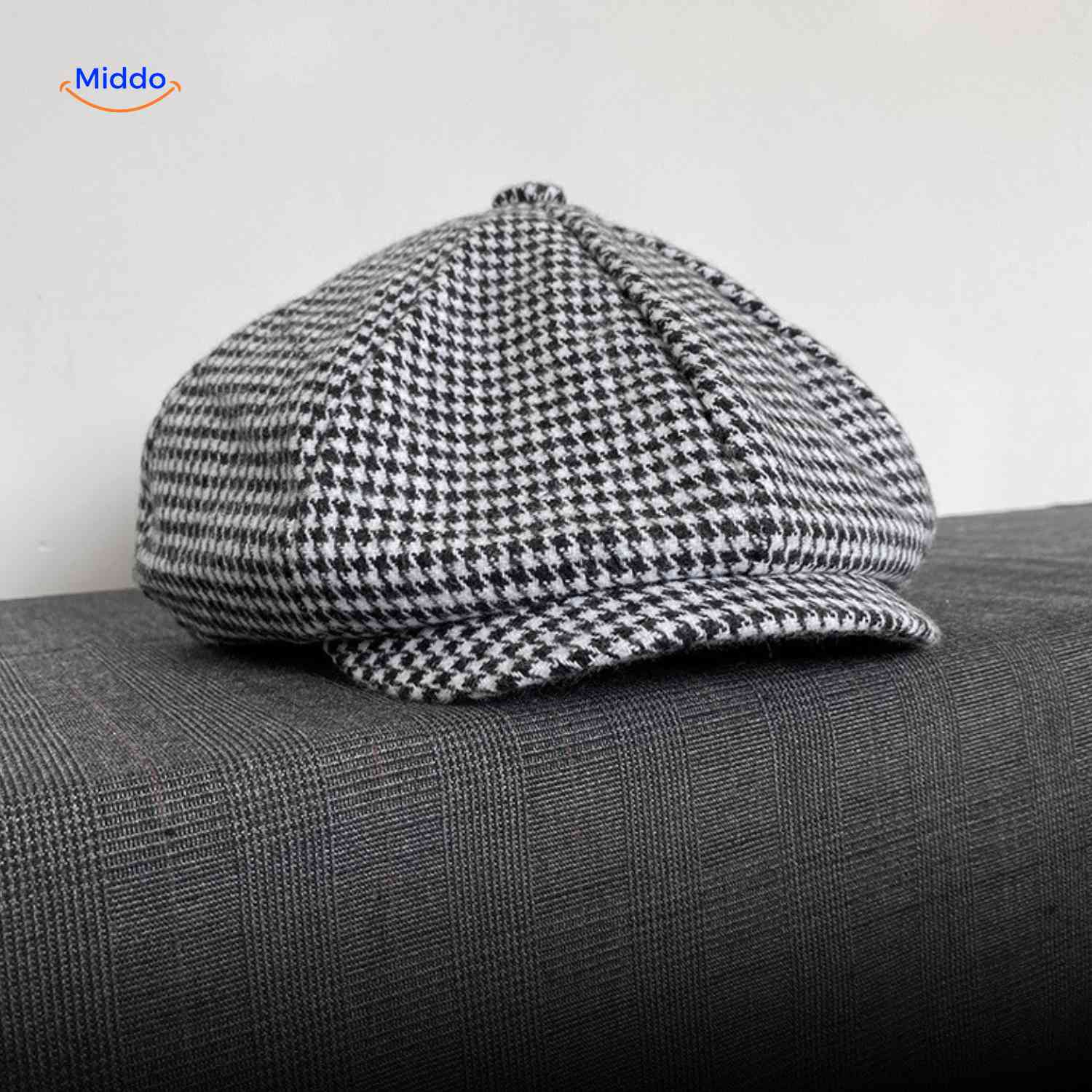 blinderstyle cap grijs houndstooth wollen pet www.middo.nl