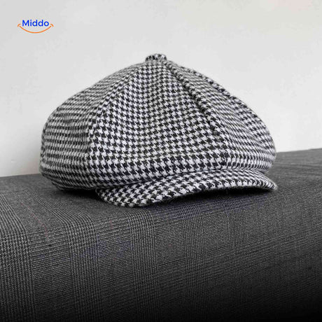 blinderstyle cap grijs houndstooth wollen pet www.middo.nl