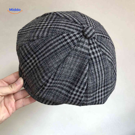 blinderstyle cap grijs visgraat wollen pet www.middo.nl