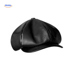 blinderstyle cap zwart gladde leren pet www.middo.nl