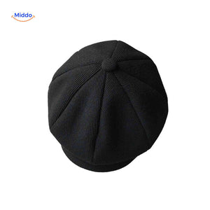 blinderstyle cap zwart ribbrei nieuwsboy pet www.middo.nl