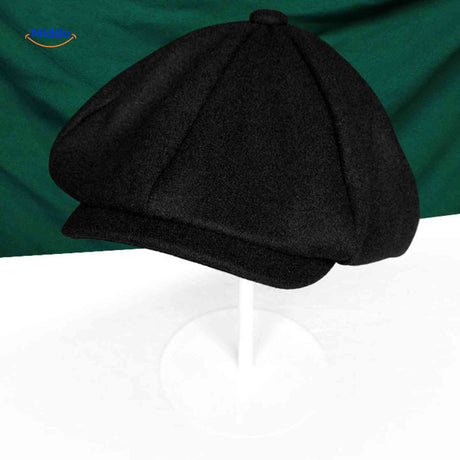 blinderstyle cap zwart wol nieuwsboy pet www.middo.nl