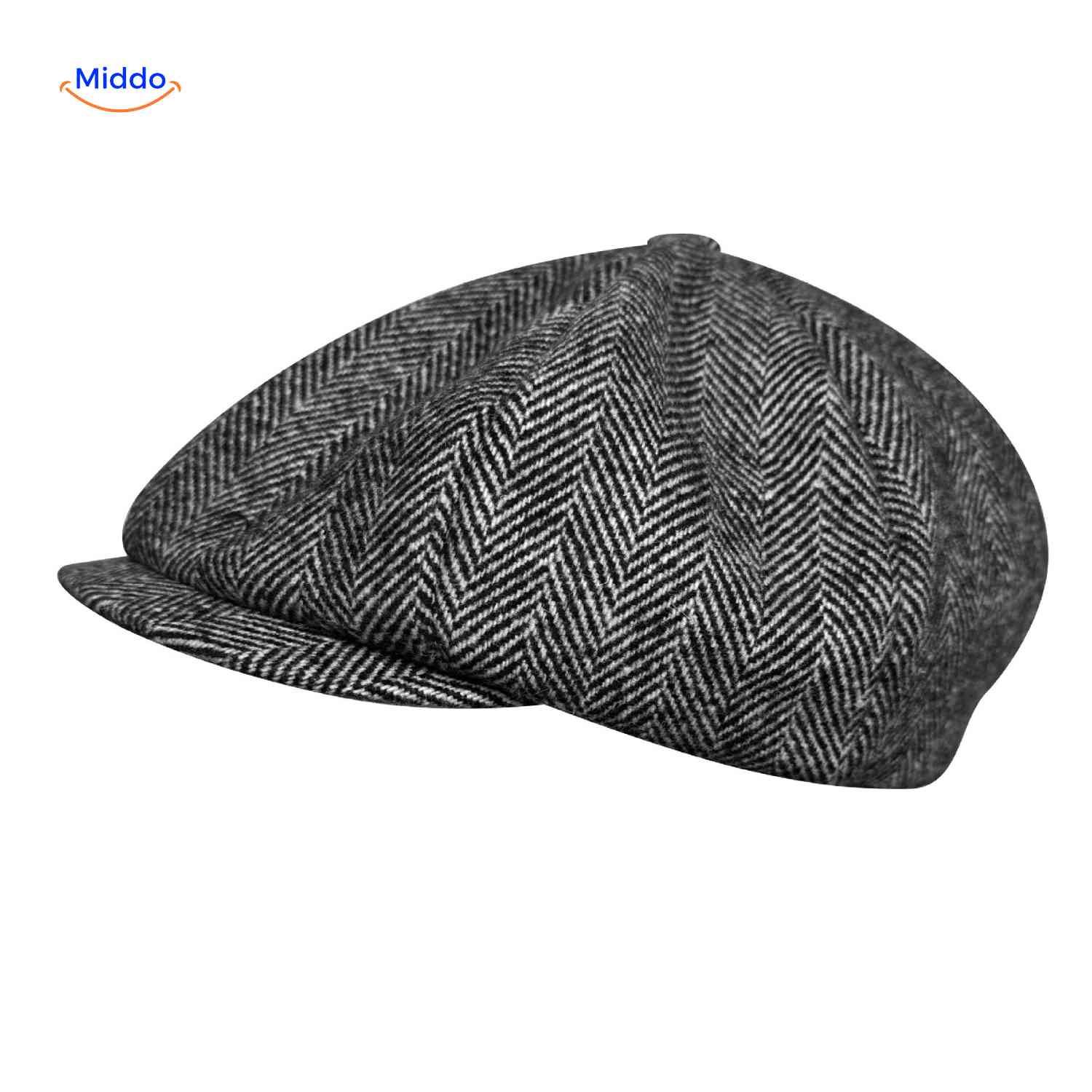 blinderstyle cap zwart wollen peaky blinders pet www.middo.nl