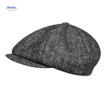 blinderstyle cap zwart wollen peaky blinders pet www.middo.nl