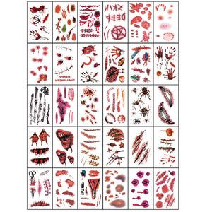 Bloedige en angstaanjagende Halloween-tattoos met schaduwen wel 30 verschillende