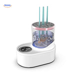 brushly cleaner reinigt meerdere kwasten tegelijk met blauwe led www.middo.nl