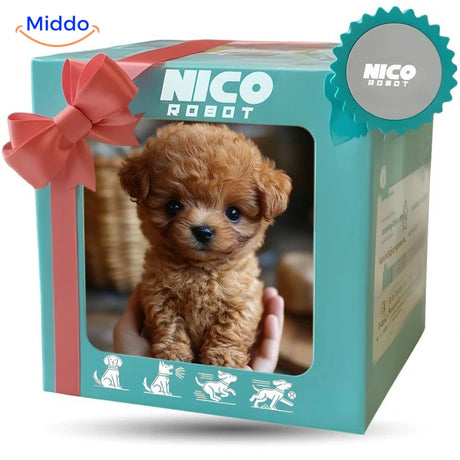 BunnyBuddy Puppy met strik – Bruin in verpakking